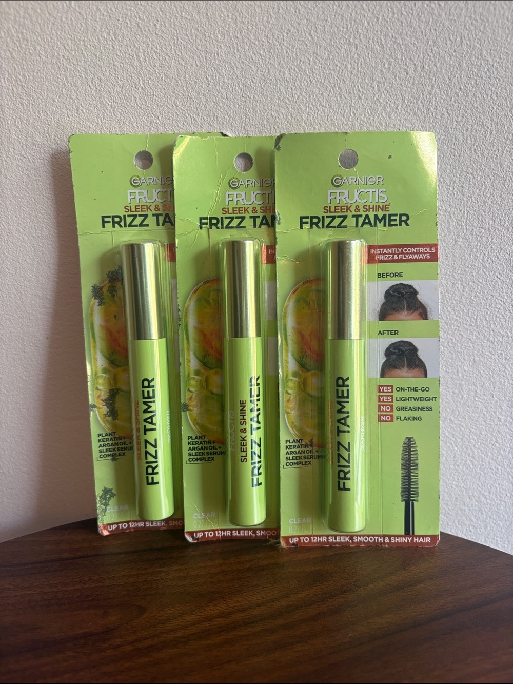 *3 PACK* Garnier Fructis Sleek & Shine Frizz Tamer - Lime Green